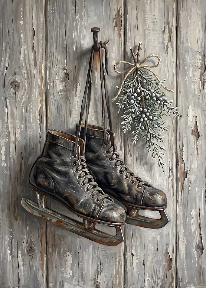 Vintage Ice Skates Wall Art