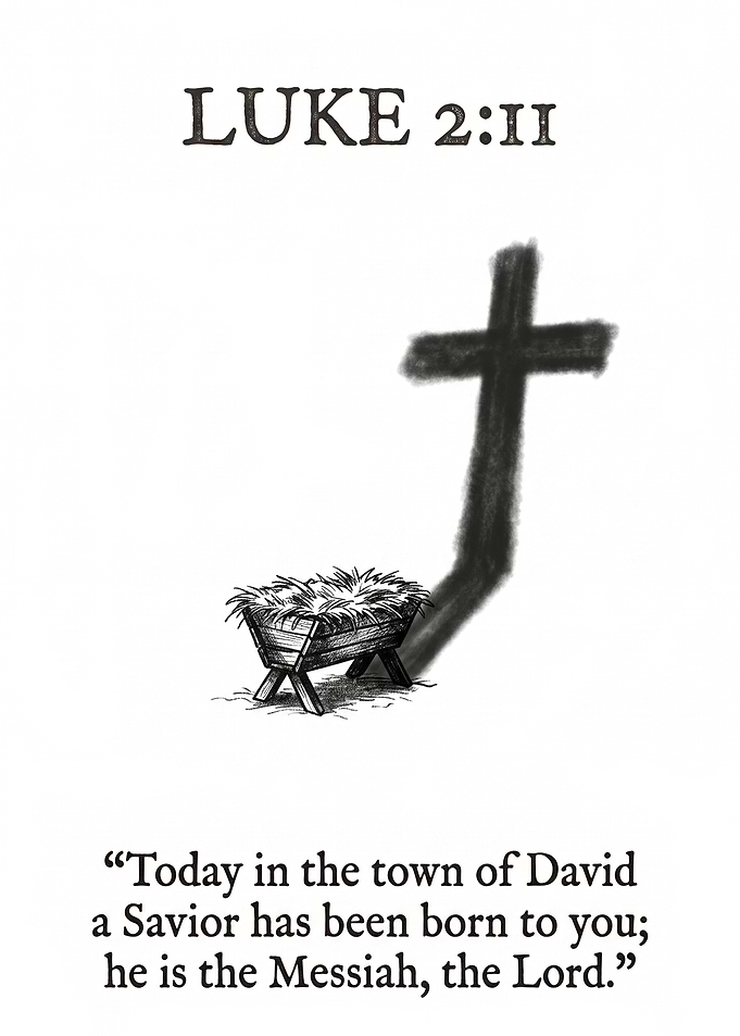 Luke 2:11 Manger and Cross Illustration