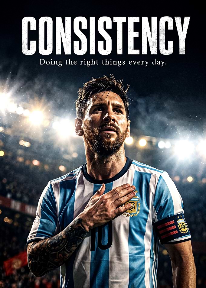Lionel Messi Inspirational Sports Poster