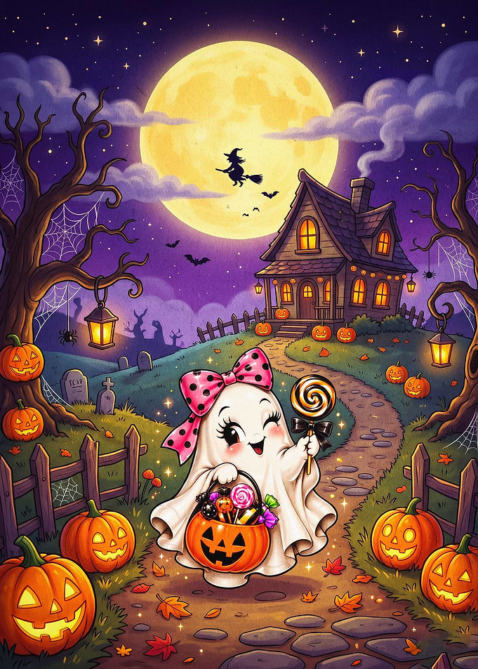 Cute Halloween Ghost Spooky Art