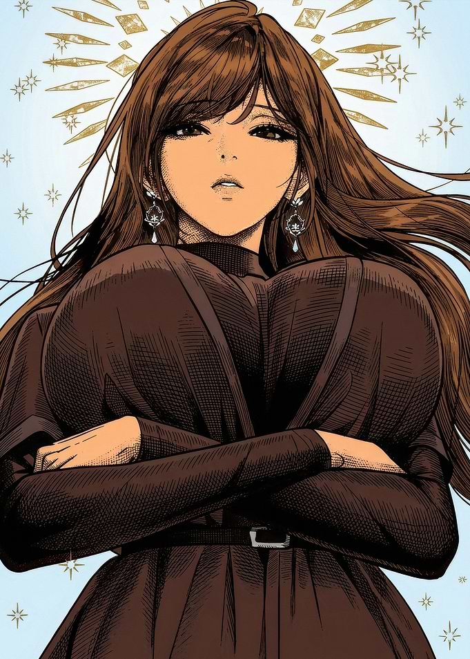 Anime Style Woman with Radiant Halo