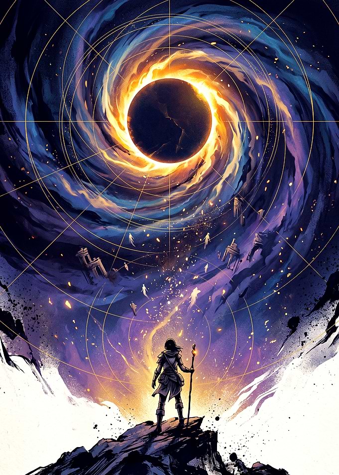 Mage Facing a Cosmic Eclipse