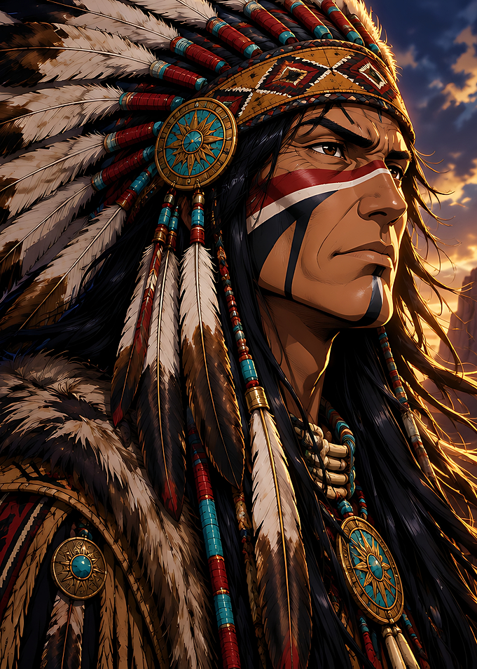 Native American Warrior Portrait