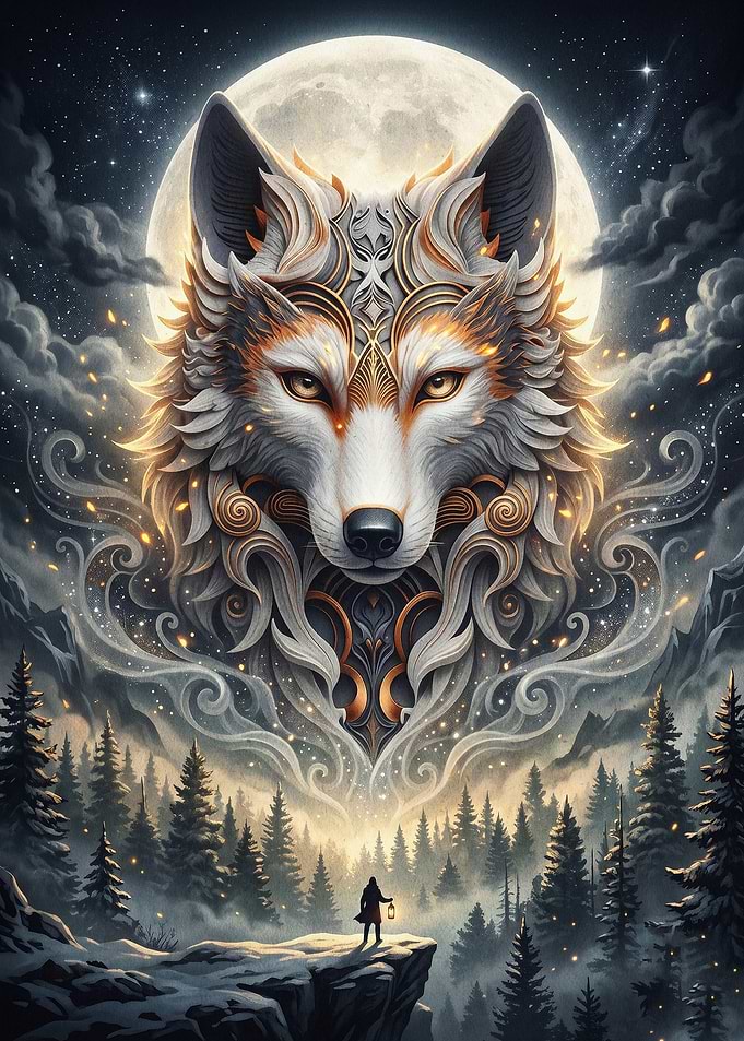 Wolf Spirit Moon Fantasy Art