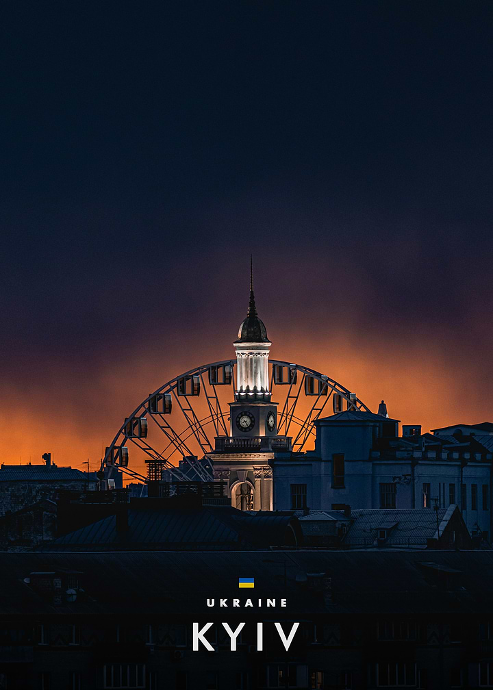 Kyiv Cityscape at Sunset