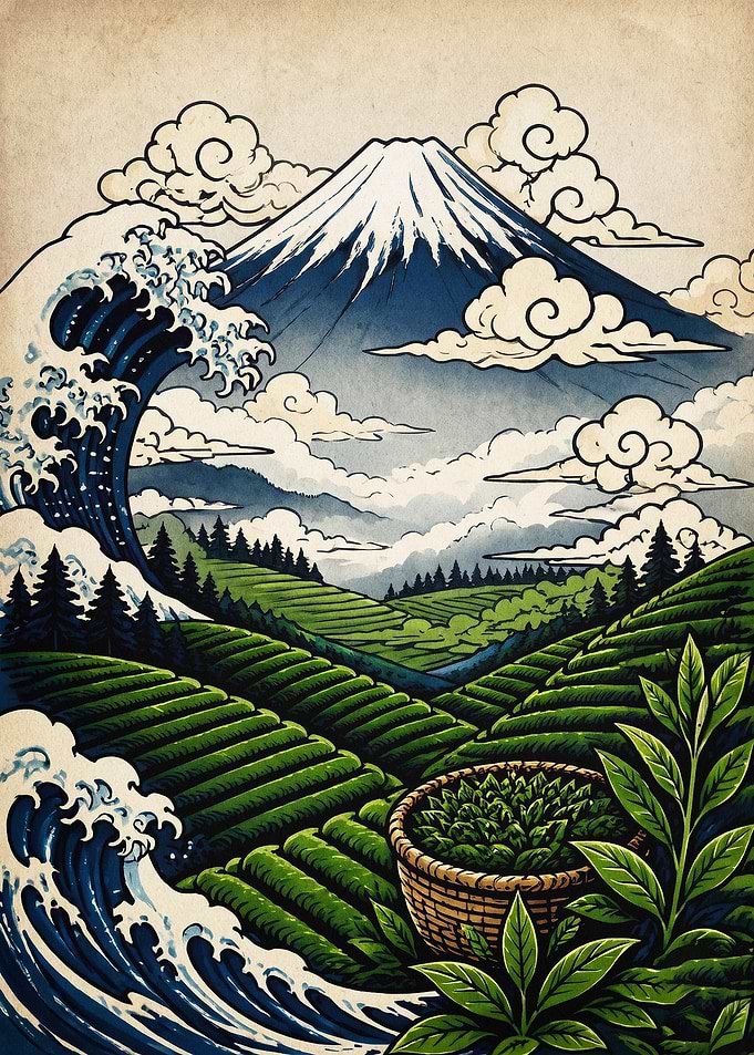 Japan Mountain Wave Vintage Art