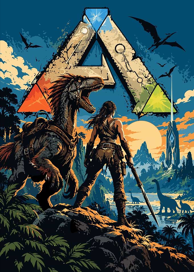 ARK Survival Evolved Pixel Art Poster