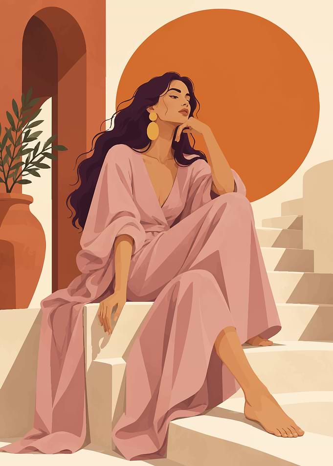 Elegant Woman in Pink Dress