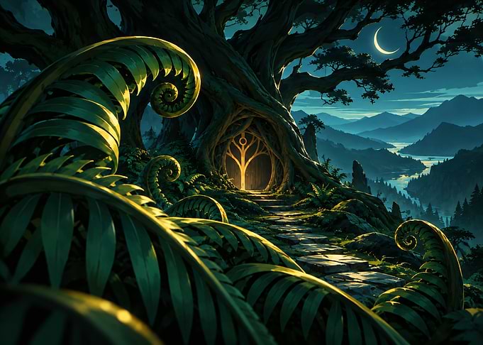 Magical Glowing Tree Portal