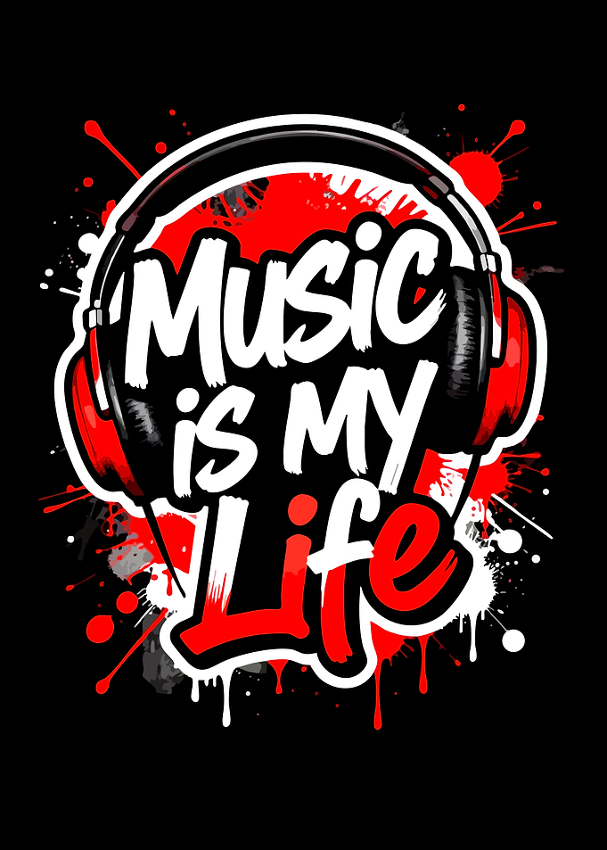 Music Is My Life Headphones Graphic