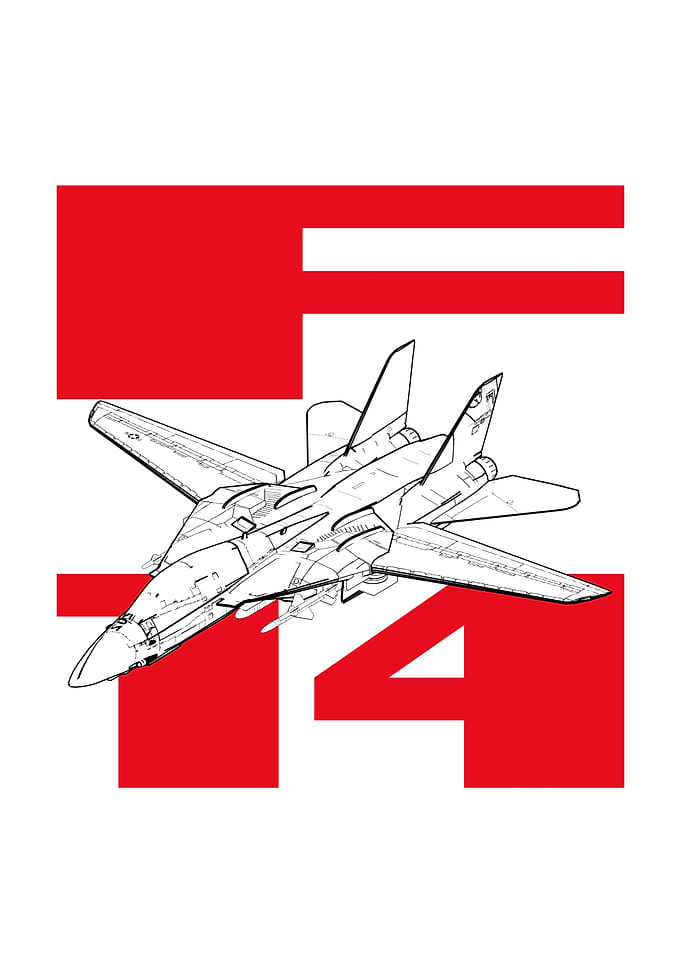 F-14 Tomcat Fighter – CAD Line Art Poster