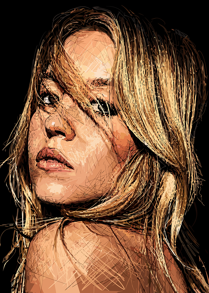 Stylized Portrait of a Blonde Woman