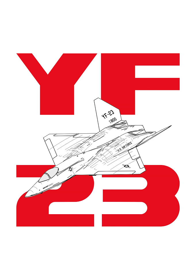 YF-23 Black Widow II – CAD Line Art Poster