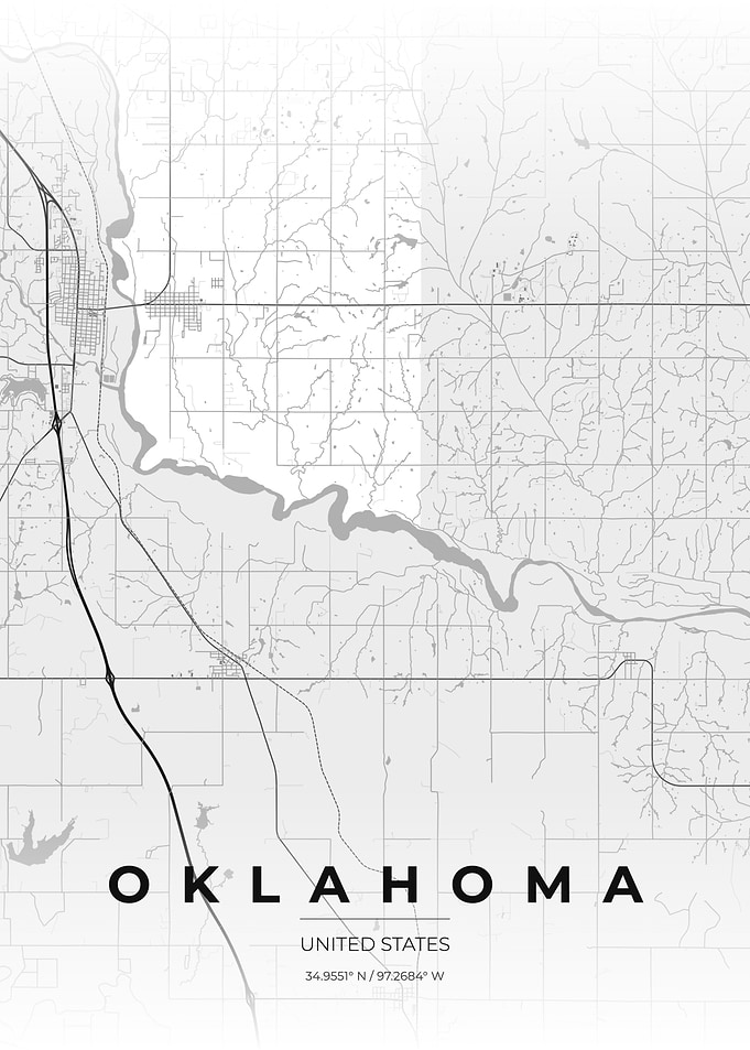United States Minimalist Oklahoma City Map Print