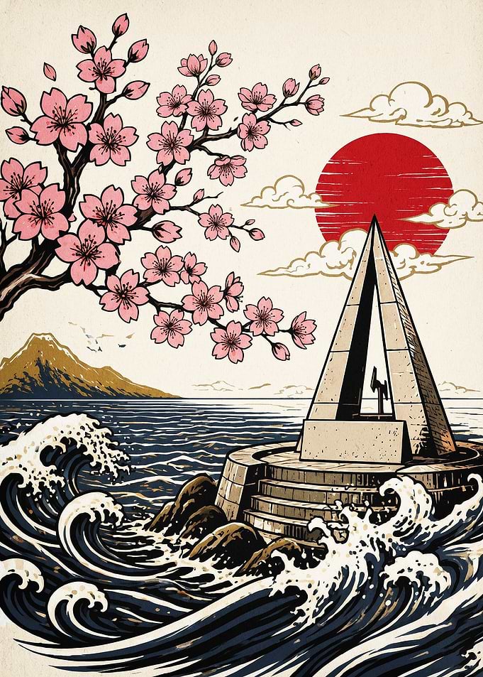 Japan Cherry Blossom Ukiyo e Art