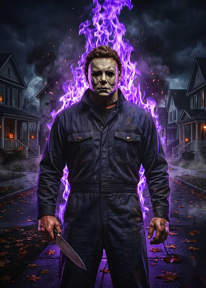 Slasher Mask Fire Dark Horror Art