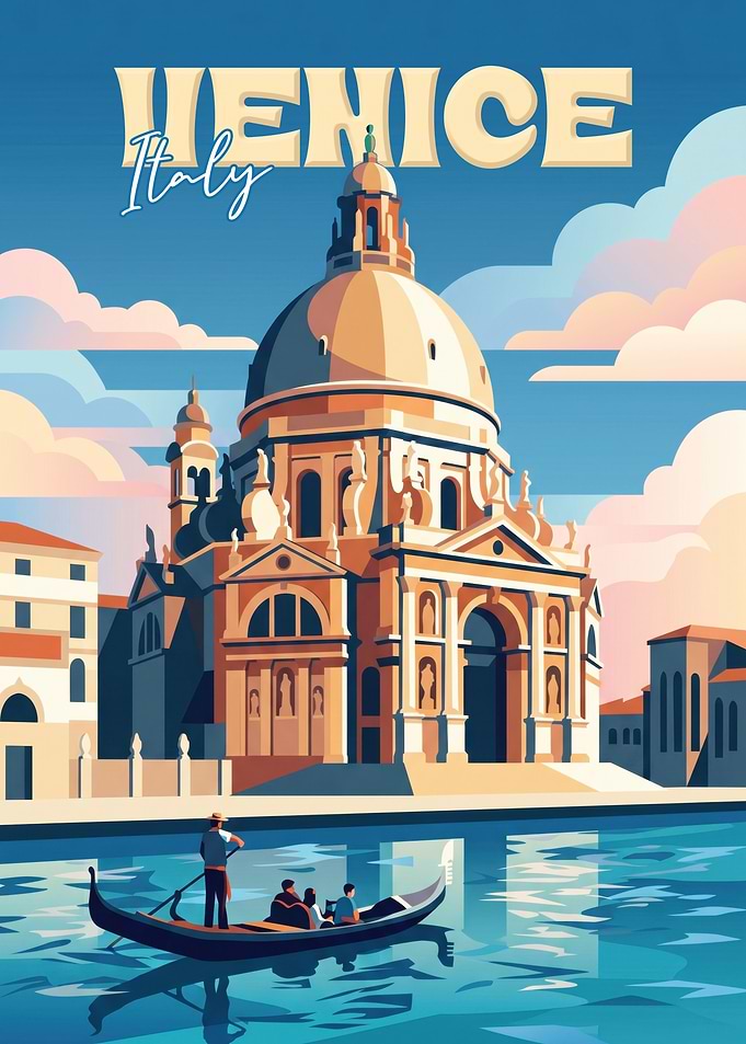 Vintage Travel Poster of Venice