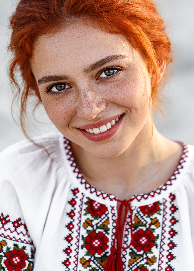 Portrait of Woman in Traditional Vyshyvanka