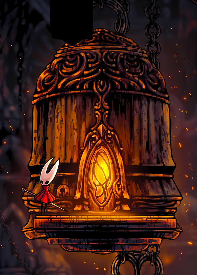 Hornet Standing Before a Glowing Bell