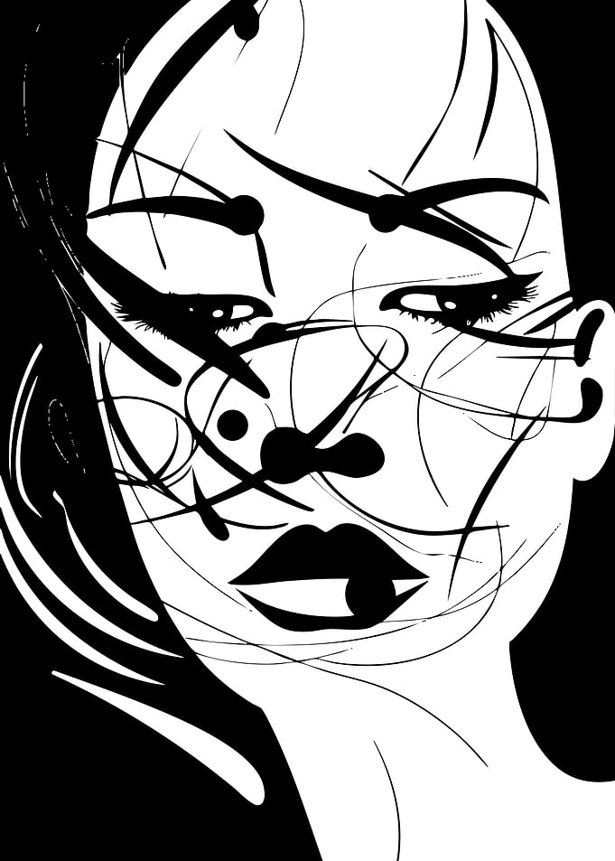 Abstract Minimalist Portrait of a Woman