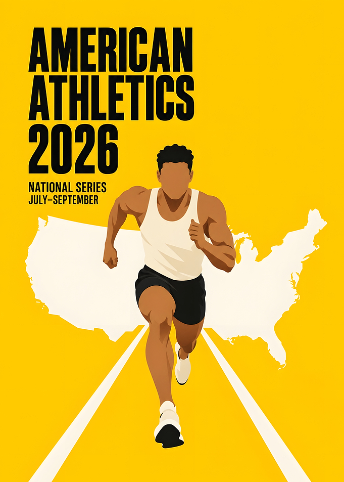 American Athletics Runner USA Map Poster