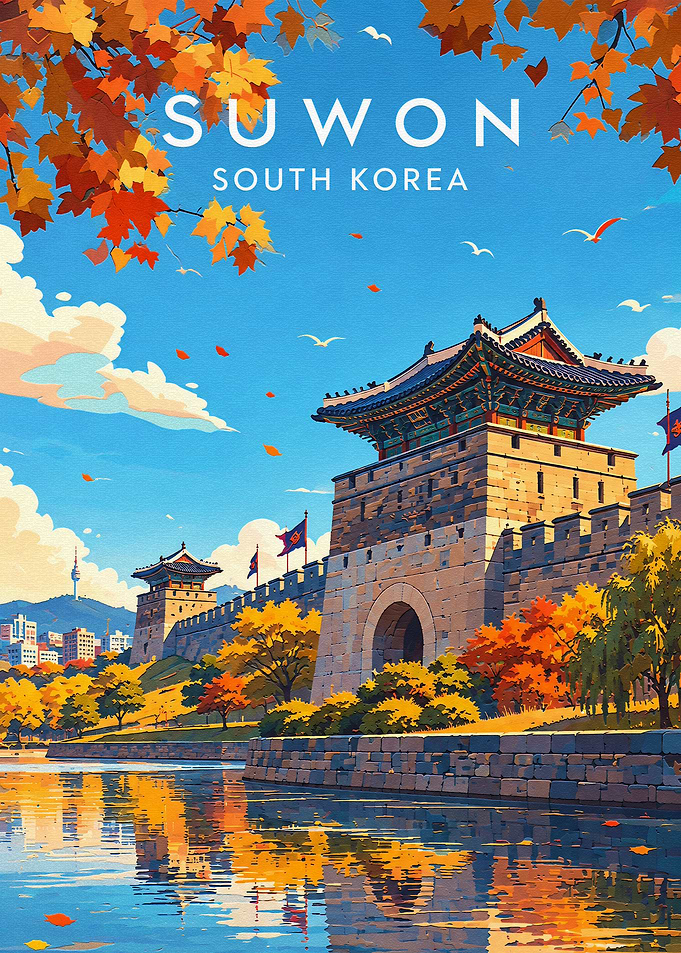 Suwon South Korea Travel Poster