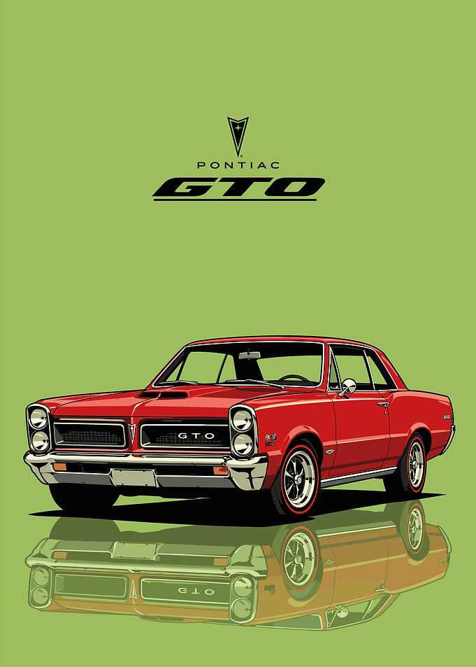 Classic Red Pontiac GTO Poster