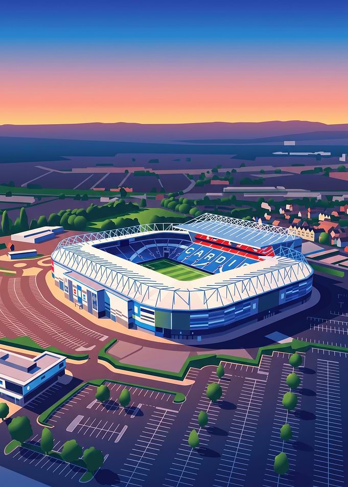 Cardiff City Stadium Aerial Illustration