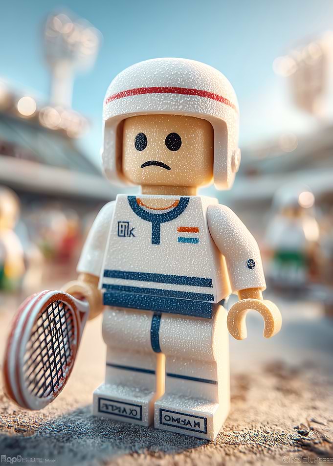 Sad Lego Tennis Player Minifigure