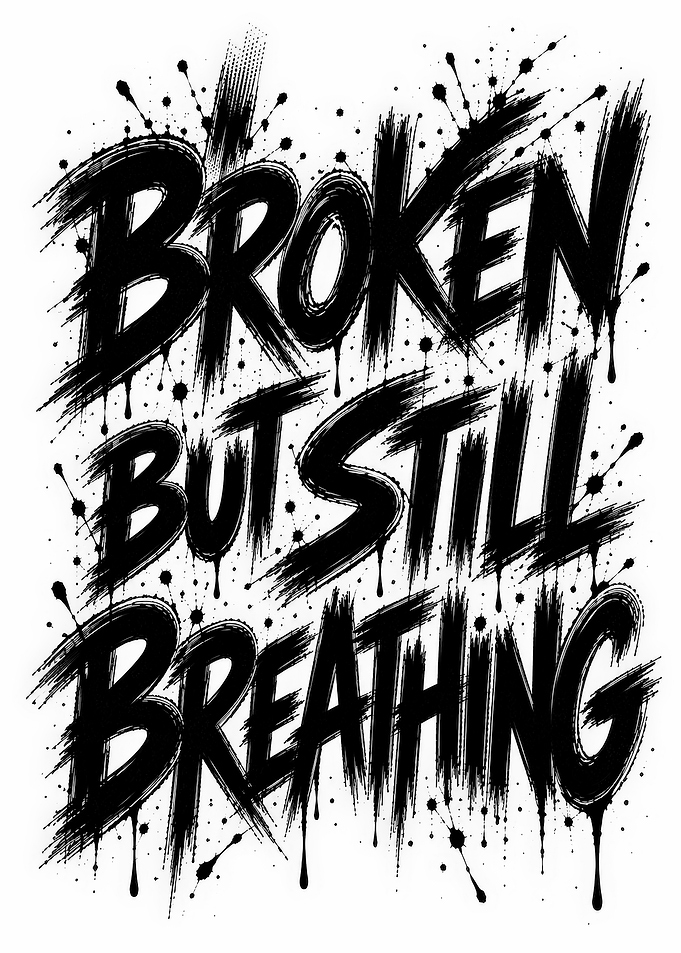 Broken But Still Breathing Text Art