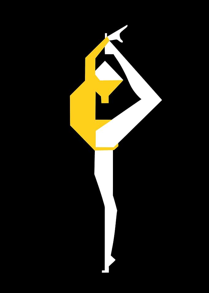 Minimalist Geometric Ballerina Silhouette