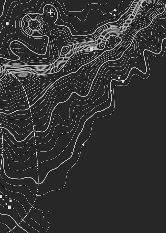 Minimalist Topographic Map Contour Lines