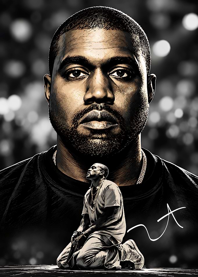 Kanye West Artistic Portrait Poster