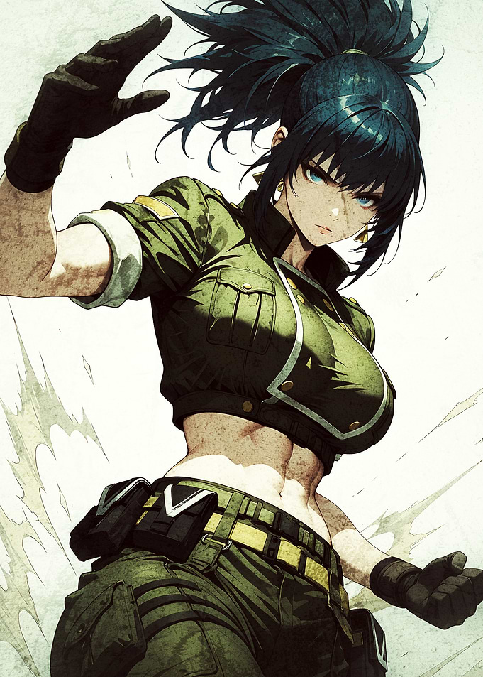 Anime Warrior Girl in Tactical Gear