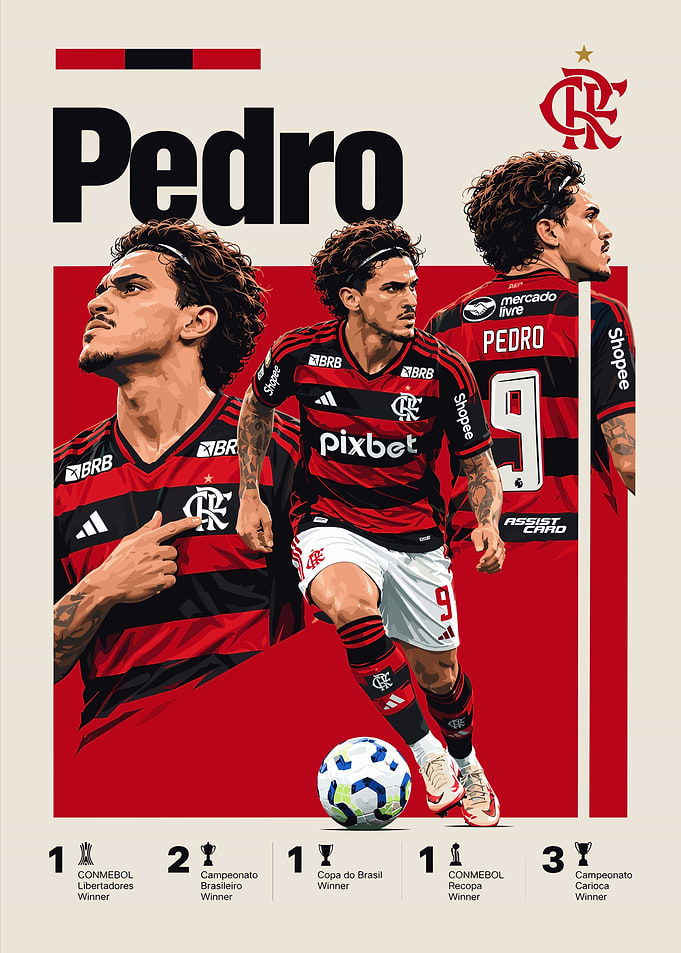 Pedro Flamengo Soccer Player Poster