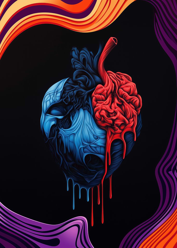 Abstract Duality Heart Illustration