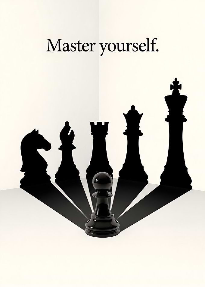 Master Yourself Chess Pawn Poster