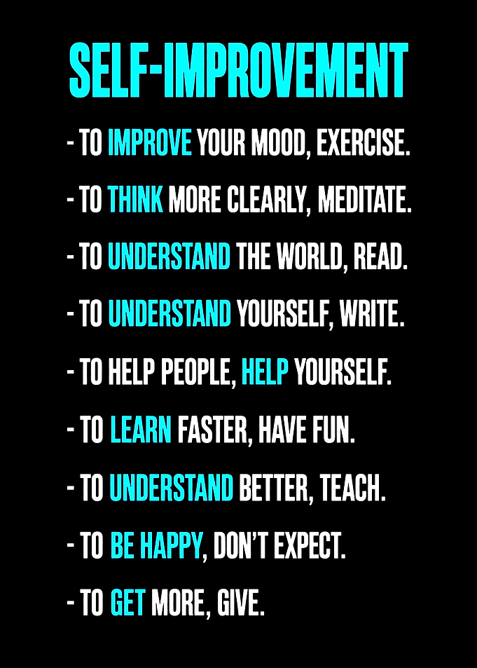 Self-Improvement Inspirational Text Poster