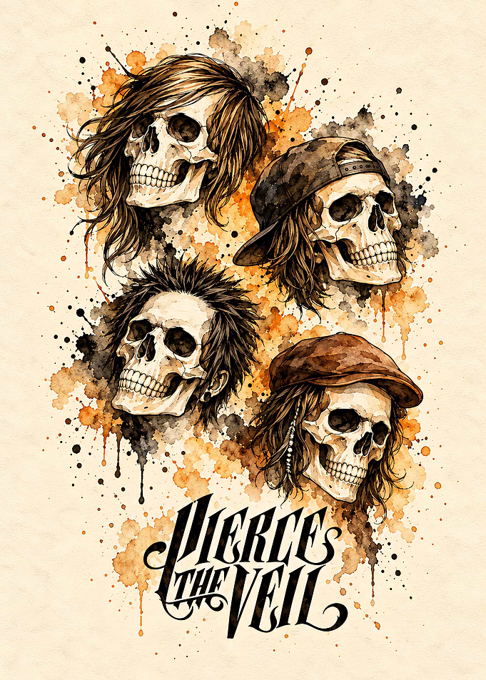Pierce The Veil Band Skulls Art
