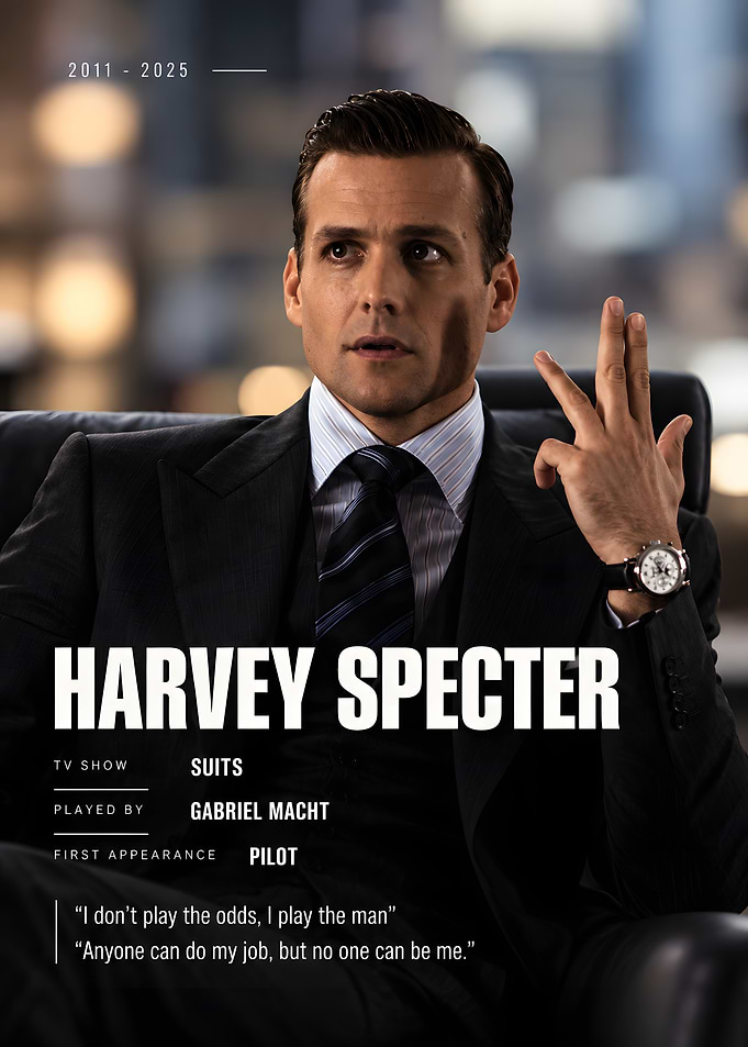 Harvey Specter Suits Character Poster