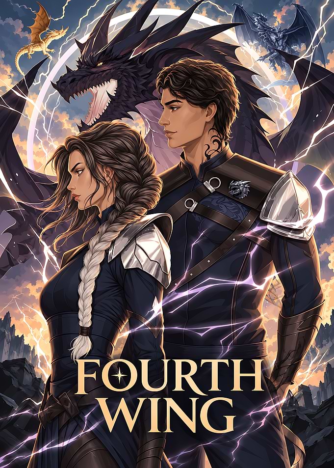 Fourth Wing Fantasy Book Cover Art