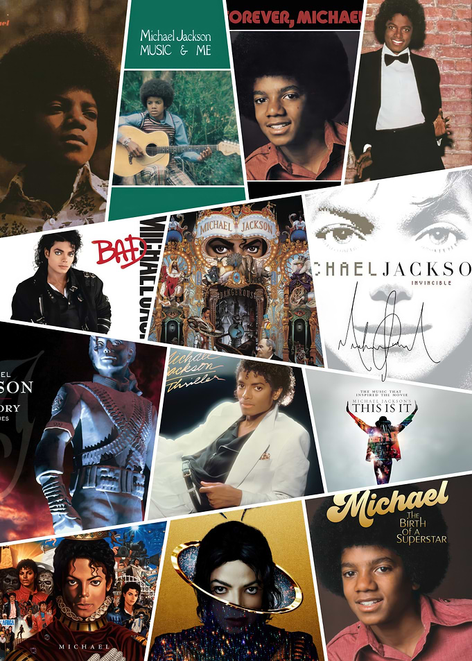 Michael Jackson Career Album Collage