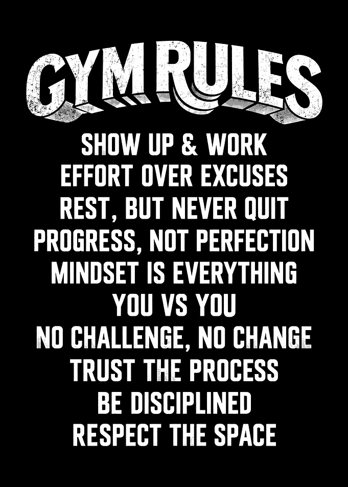 Gym Rules Inspirational Wall Art