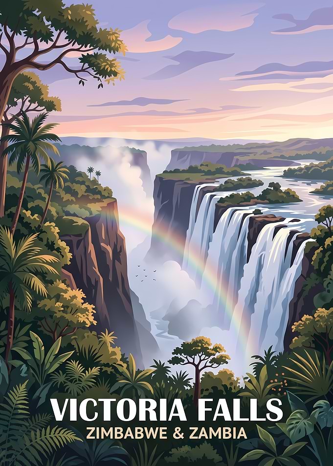 Victoria Falls Travel Poster