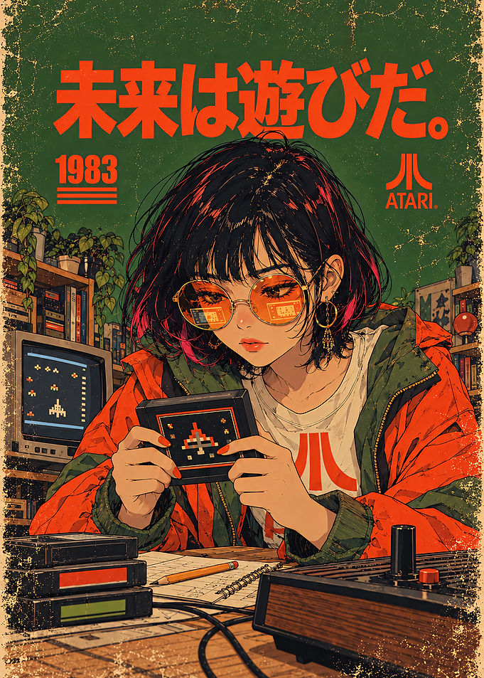 Retro Gamer Anime Girl Poster