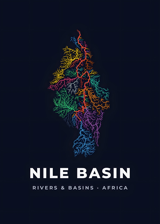 Nile Neon River Basin Map