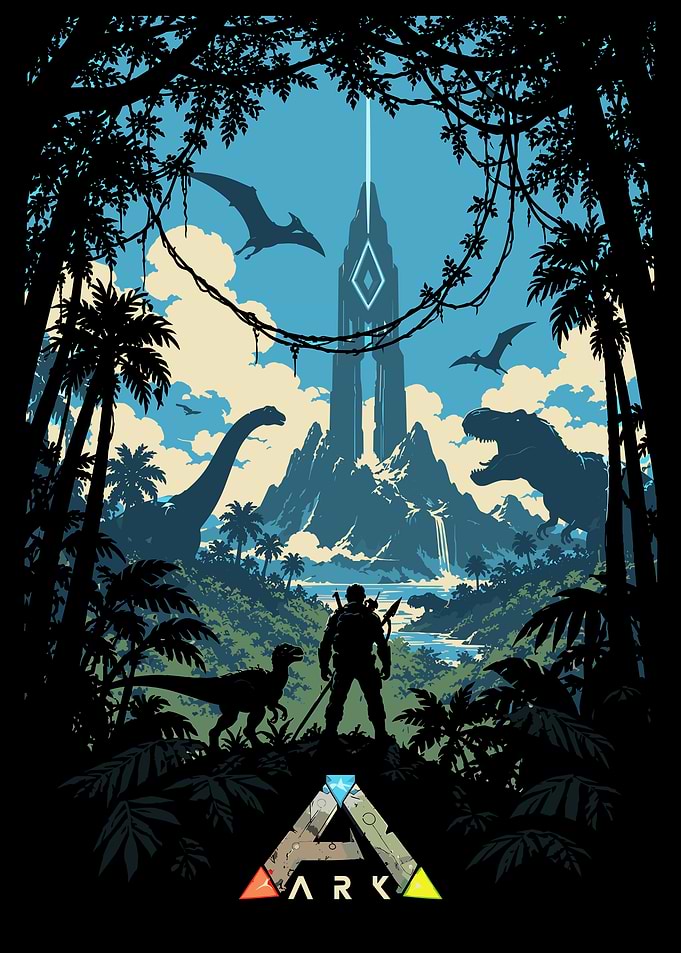 ARK Survival Evolved Pixel Art Poster