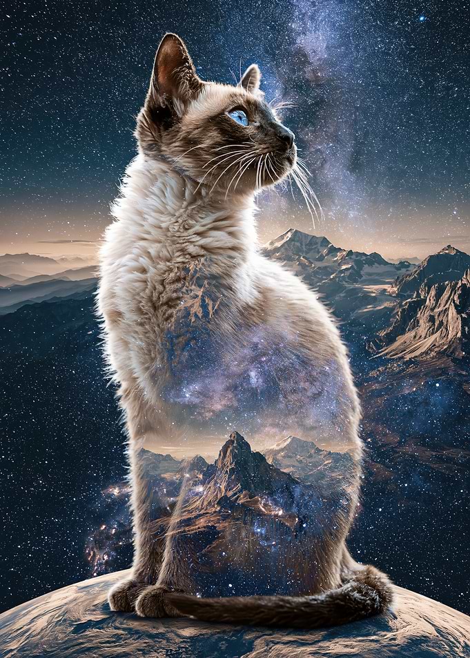 Cosmic Cat Double Exposure