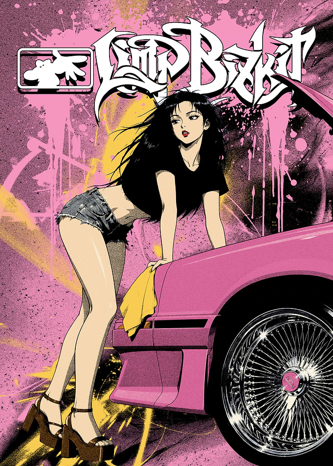 Limp Bizkit Anime Style Poster