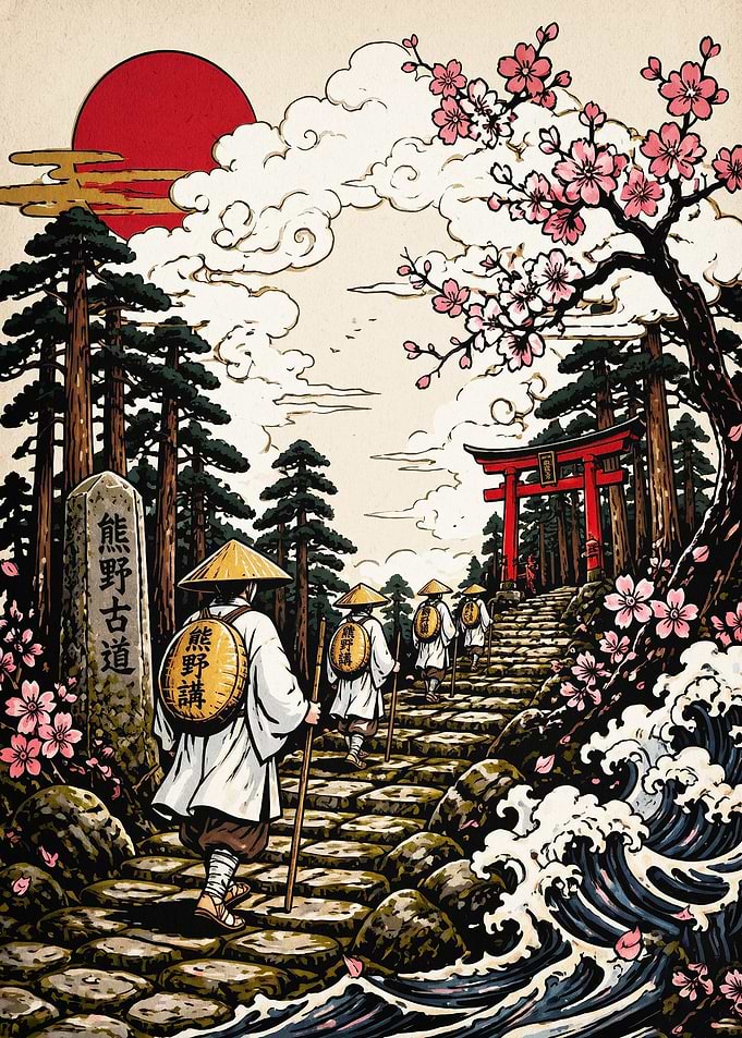 Japanese Pilgrims Cherry Blossom Ar